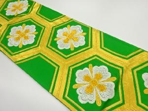 亀甲に花模様織出し袋帯